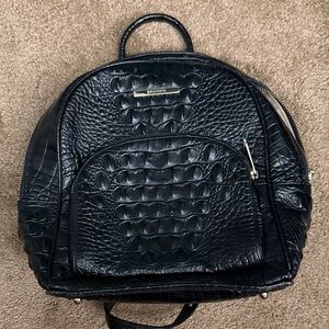Brahmin Black Crocodile Embossed Backpack